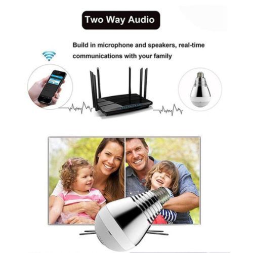 Bulb IP Camera 360 Degree Wifi 1080p Home Security Surveillance CCTV