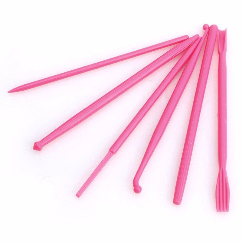 14Pcs Fondant Cake Decorating Carve Pen Flower-Pink