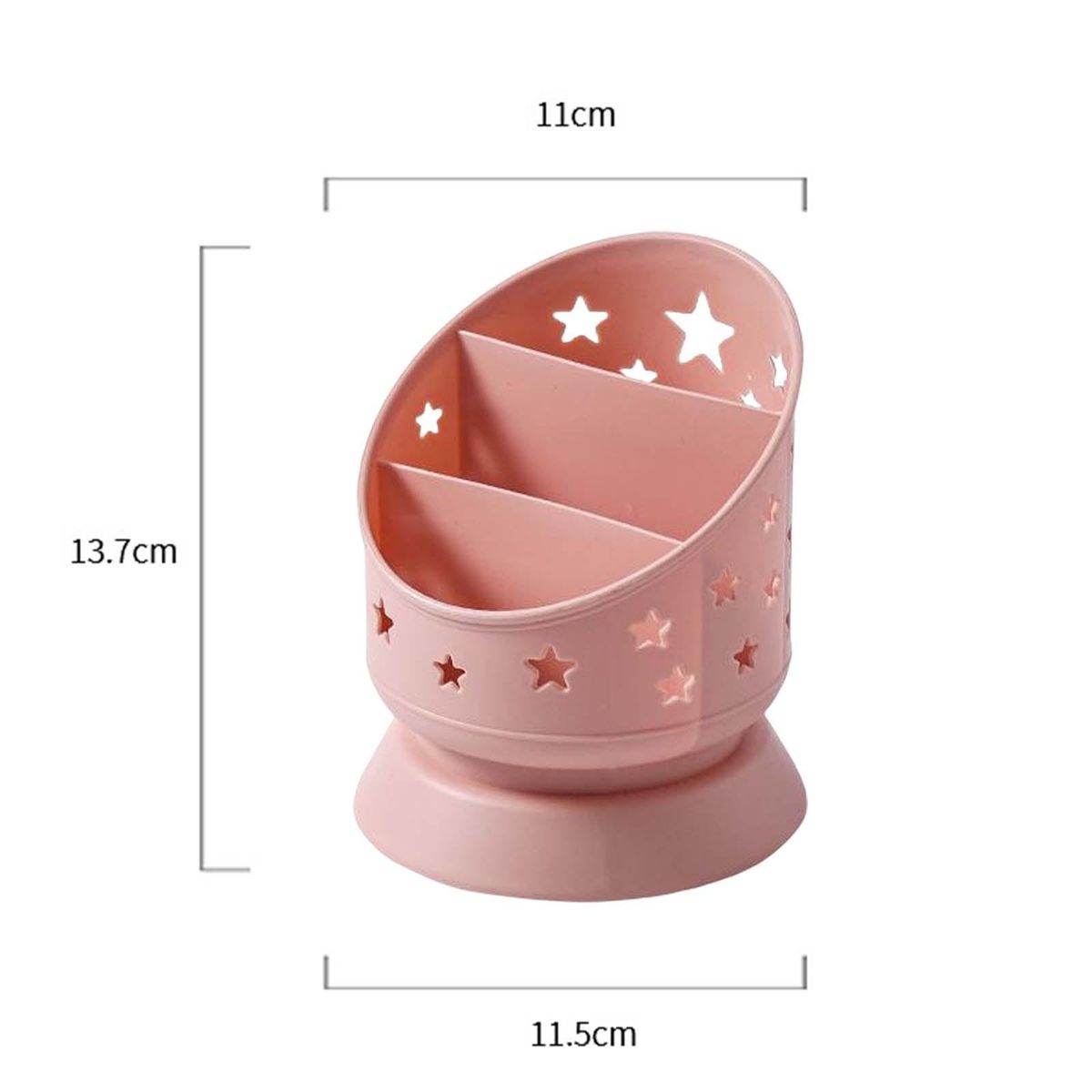 Pen Holder Makeup Brush Bucket 3 Slots Cosmetics Storage Box For Pink