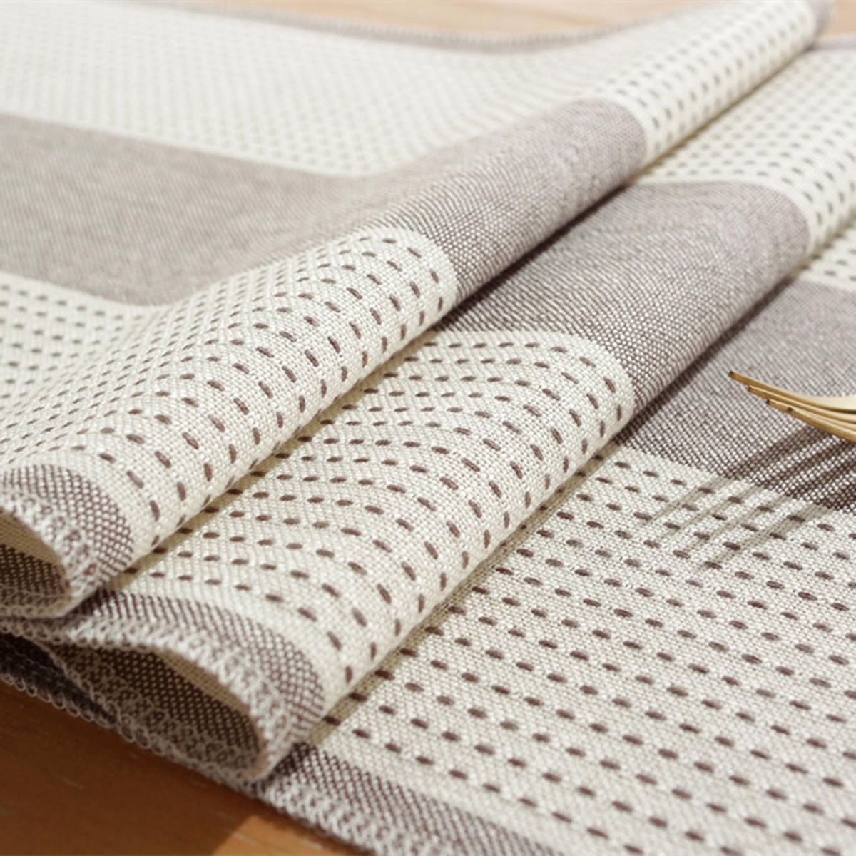 Table Cloth Tea Table TV Cabinet Tassel Table Runner Cloth Light Grey