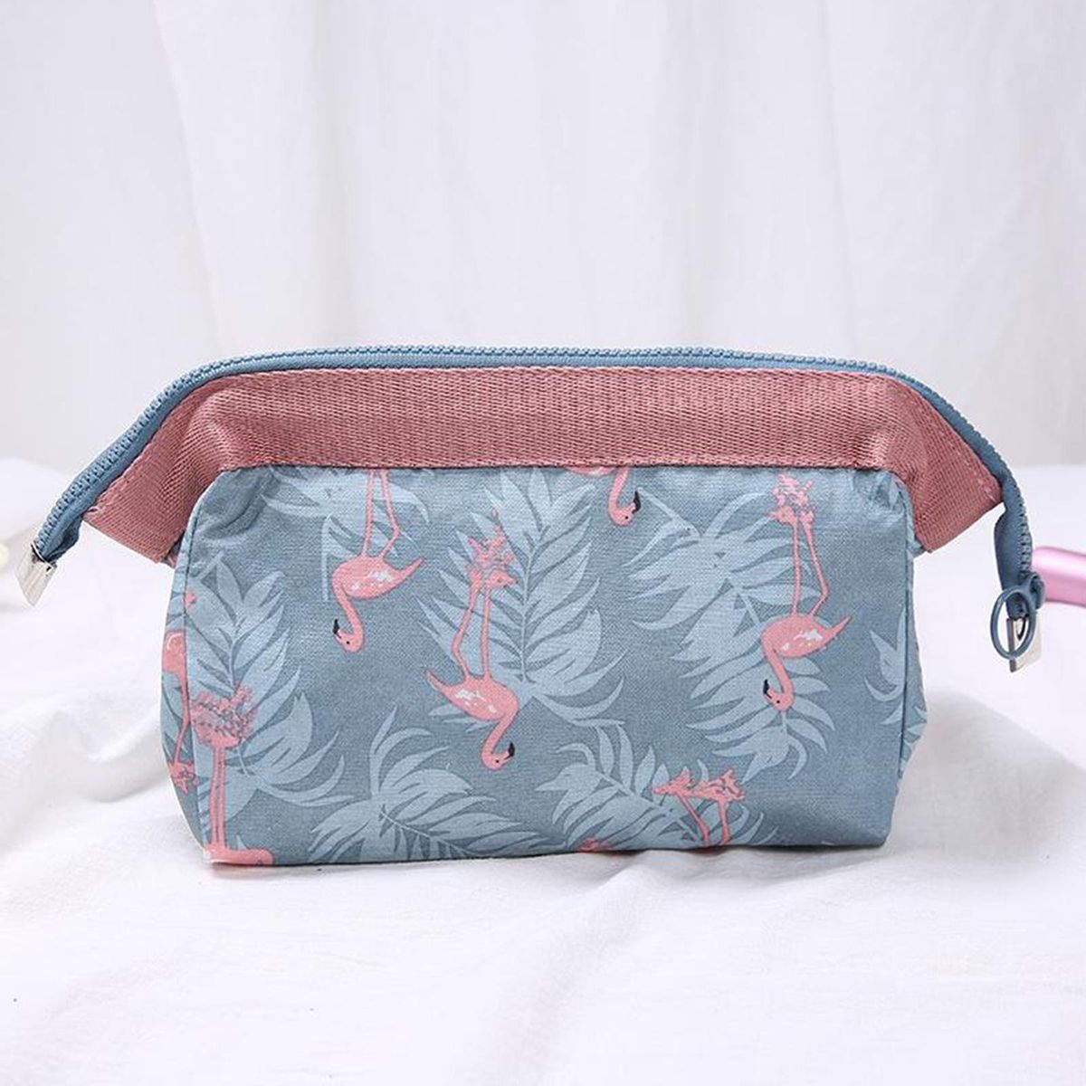 Toiletry Wash Bag Travel Organizer Pencil Purse  Zipper Flamingo