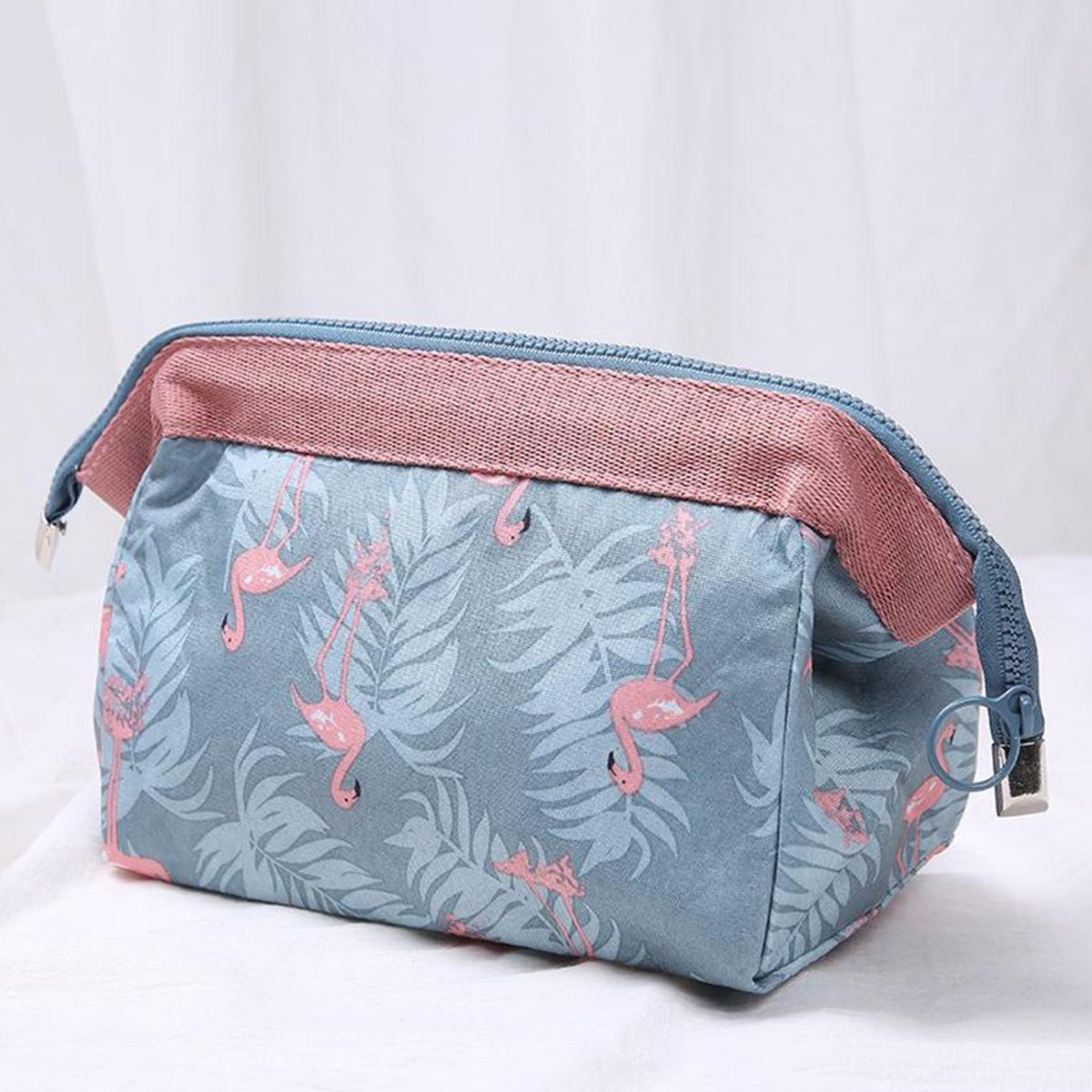 Toiletry Wash Bag Travel Organizer Pencil Purse  Zipper Flamingo