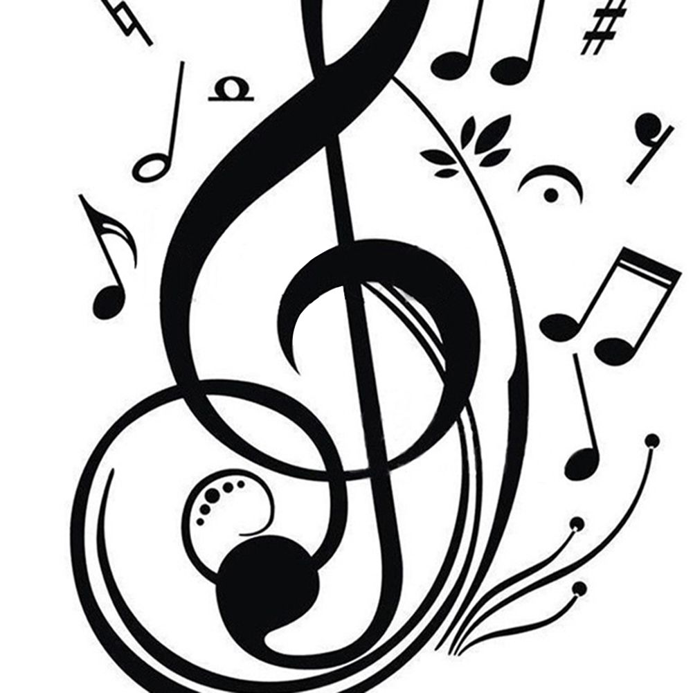 Music Notes Home Decor Sticker Decal Cars Truck Laptop-Black