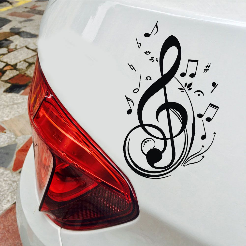 Music Notes Home Decor Sticker Decal Cars Truck Laptop-Black