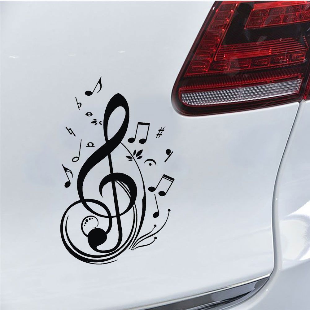Music Notes Home Decor Sticker Decal Cars Truck Laptop-Black