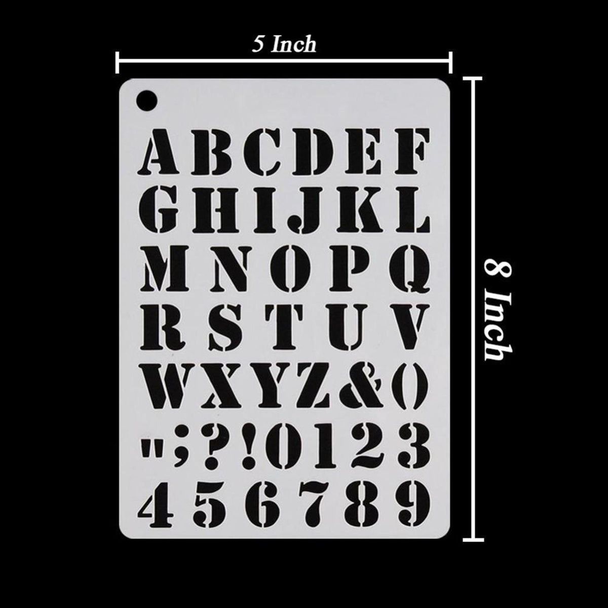 12pcs 5 X 8 Inch Letter And Number Stencils For Journal Notebook 5" X