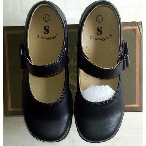 Girl's Leather  Shoes  -  Black