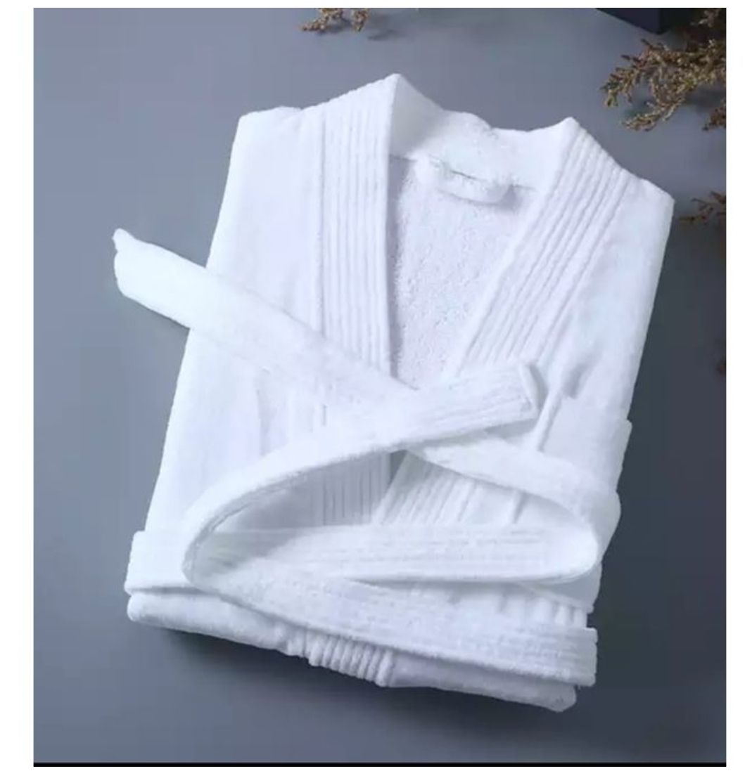 White 1Luxury Soft Cotton Bathrobe