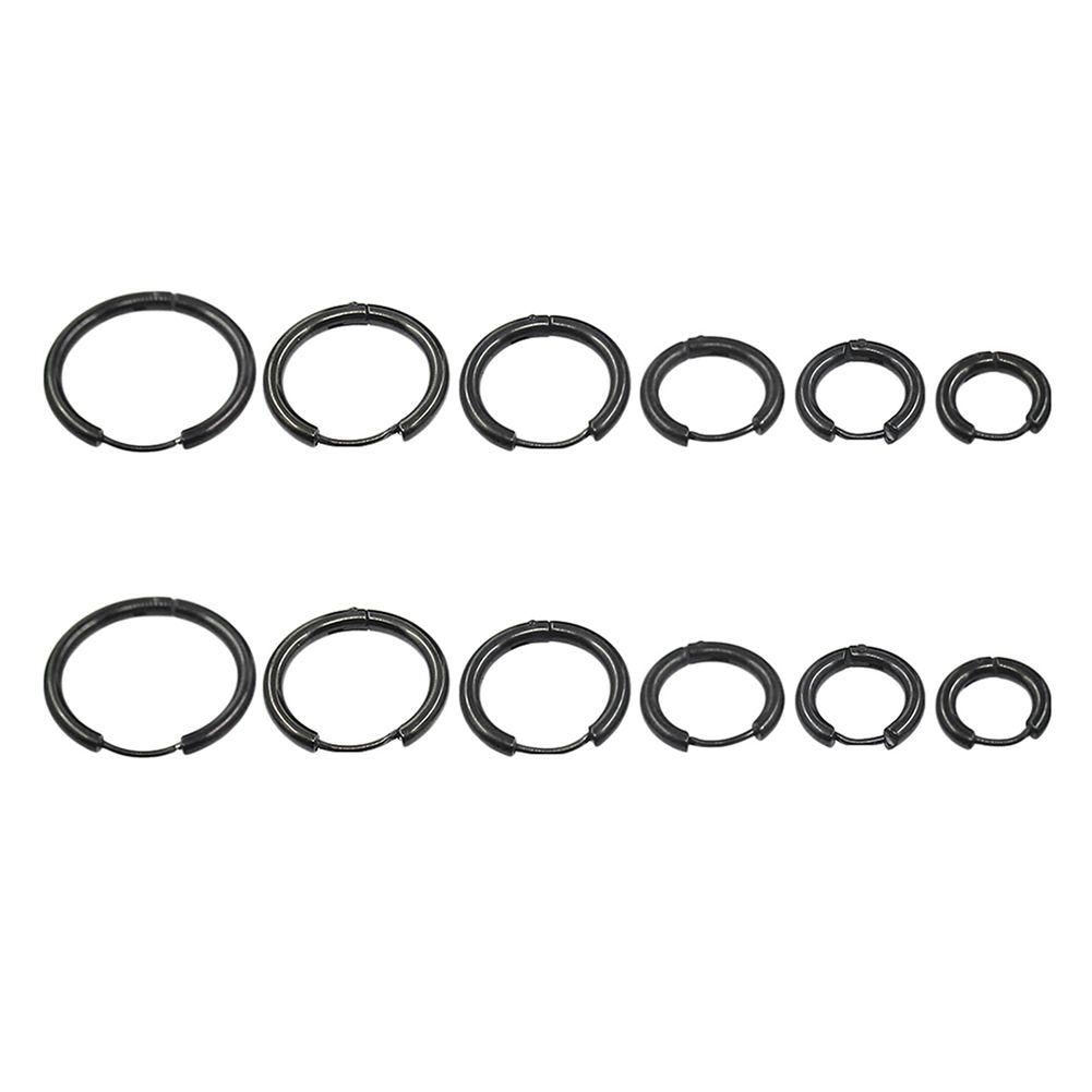 1 Pair Stainless Steel Fashion Punk Unisex Ear Hoop Circle Earrings Jewelry Gift-Silver
