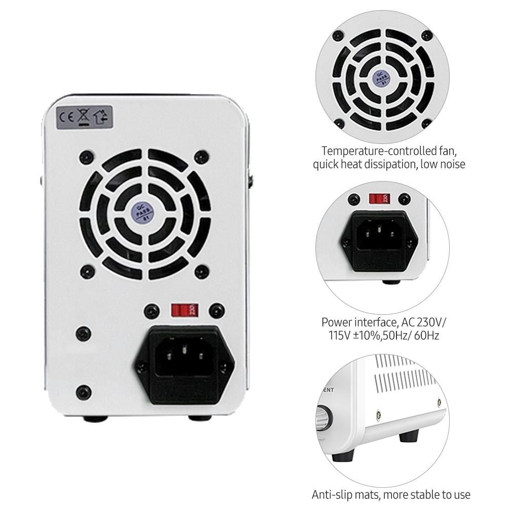 Bench DC Power Supply Variable 160V 2A Digital Display Adjustable Switching Regulated Power Supply CV CC with Output Switch, USB Quick Charge Port, Short Circuit Alarm, Encoder Adjustment Knob
