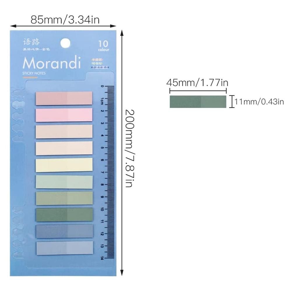 1200 Pcs10 Color Index Sticky Notes with Pen Clear Sticky