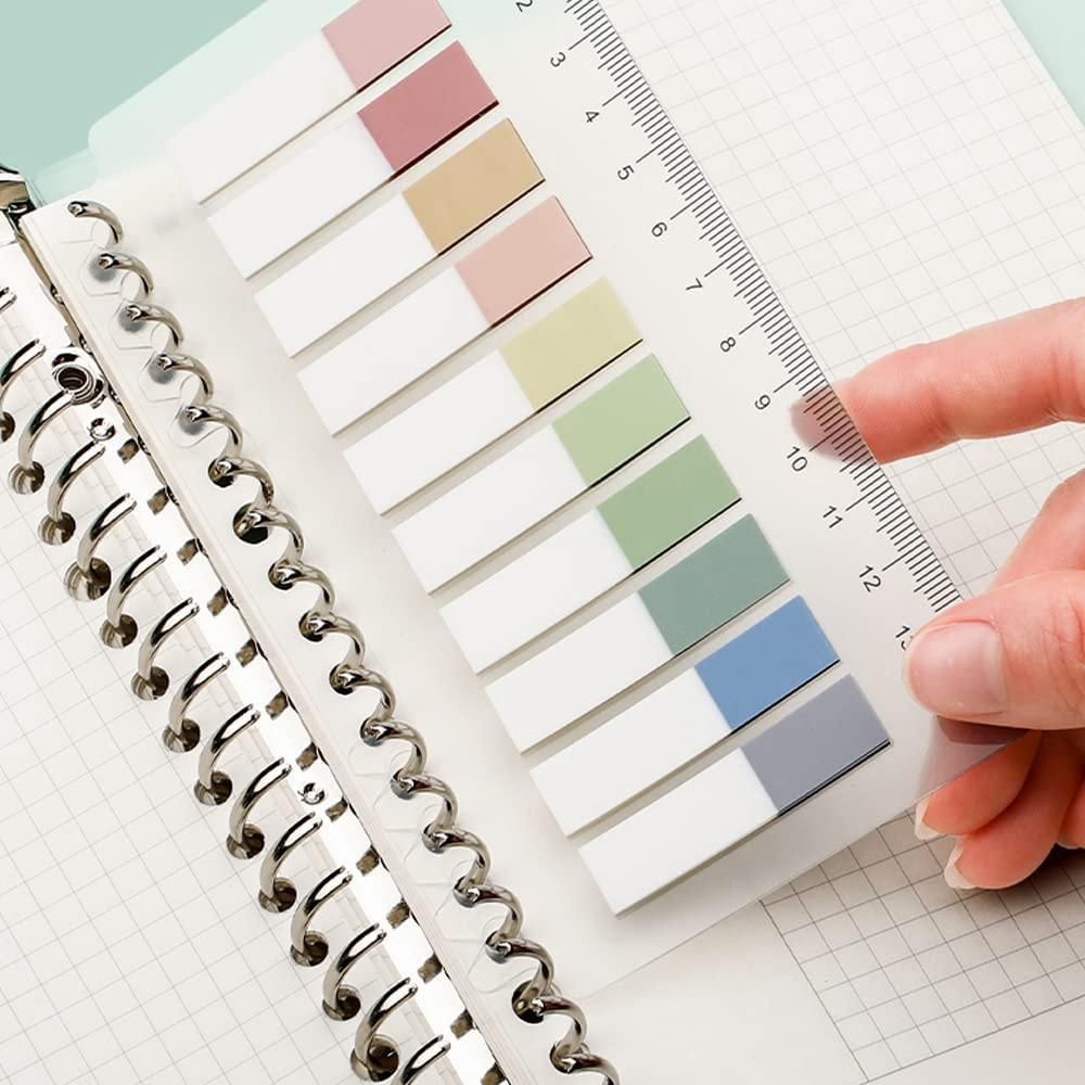 1200 Pcs10 Color Index Sticky Notes with Pen Clear Sticky