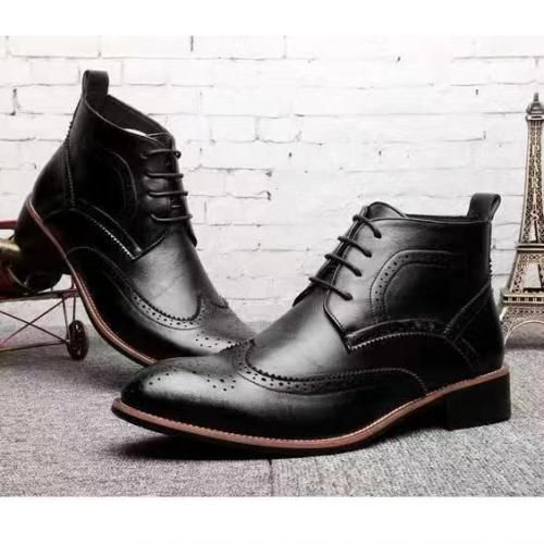 Ankle Bullock Brogue Shoes- Black