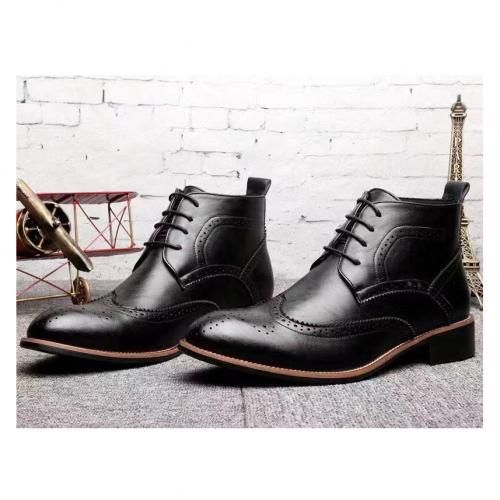 Ankle Bullock Brogue Shoes- Black