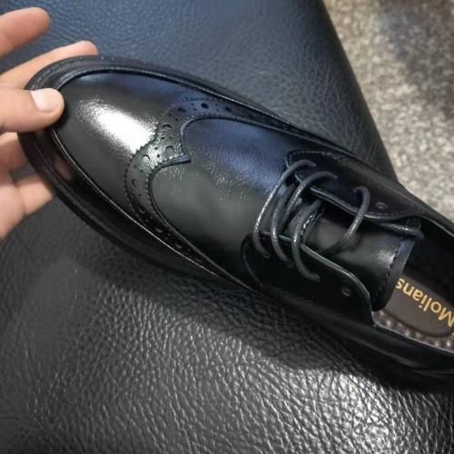 HandMade Luxury Wingtip Sole Brogue Shoes - Black