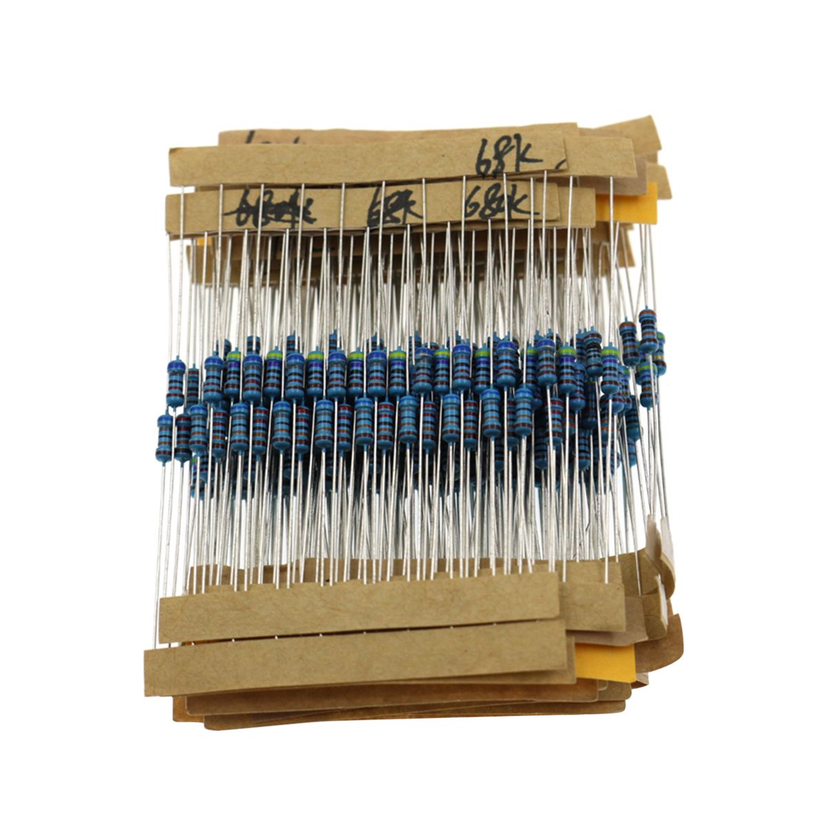 300PCS 1/4W 1% Carbon Film Resistors Kit 10 To 1M Ohm 30