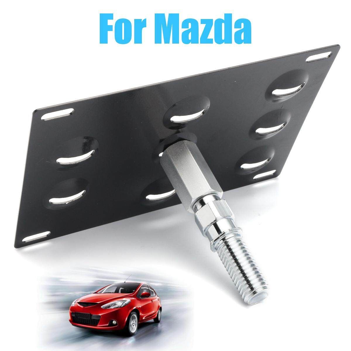 Car Black Front Bumper Tow Hook Plate Mounting Bracket Holder For Mazda