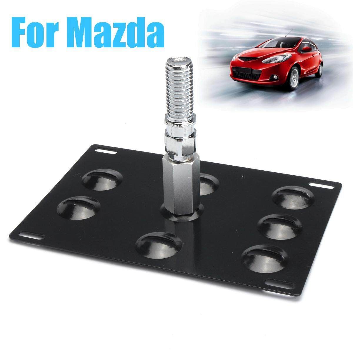 Car Black Front Bumper Tow Hook Plate Mounting Bracket Holder For Mazda