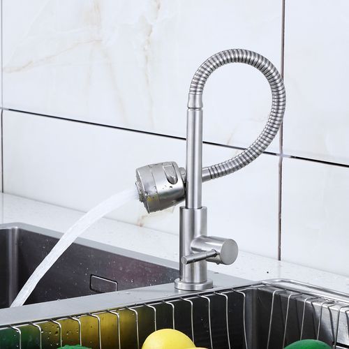 Kitchen Faucet Flexible Wall Sink Tap 304 Stainless Steel