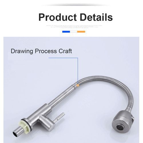 Kitchen Faucet Flexible Wall Sink Tap 304 Stainless Steel