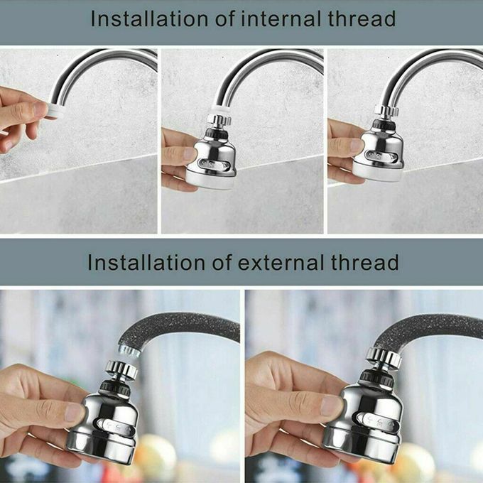 Universal 360° Rotating Faucet Movable Tap 3-mode Spray