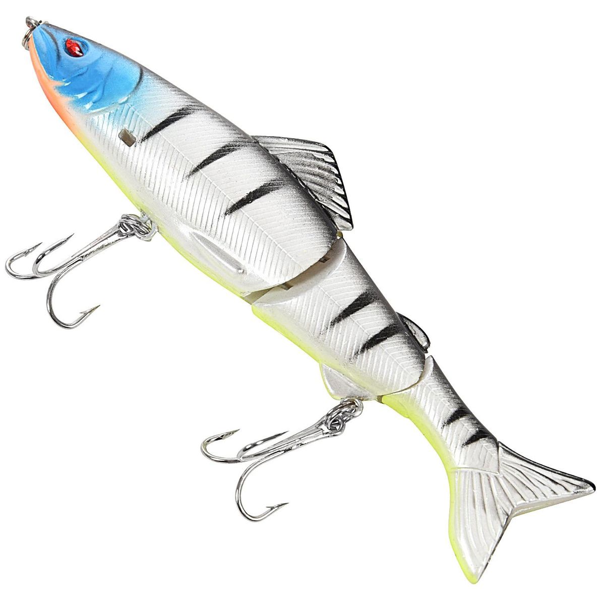 HENG JIA 13cm Multi-joint swim fishing temptation Crank bait fake bait fishing hook Blue head gray body