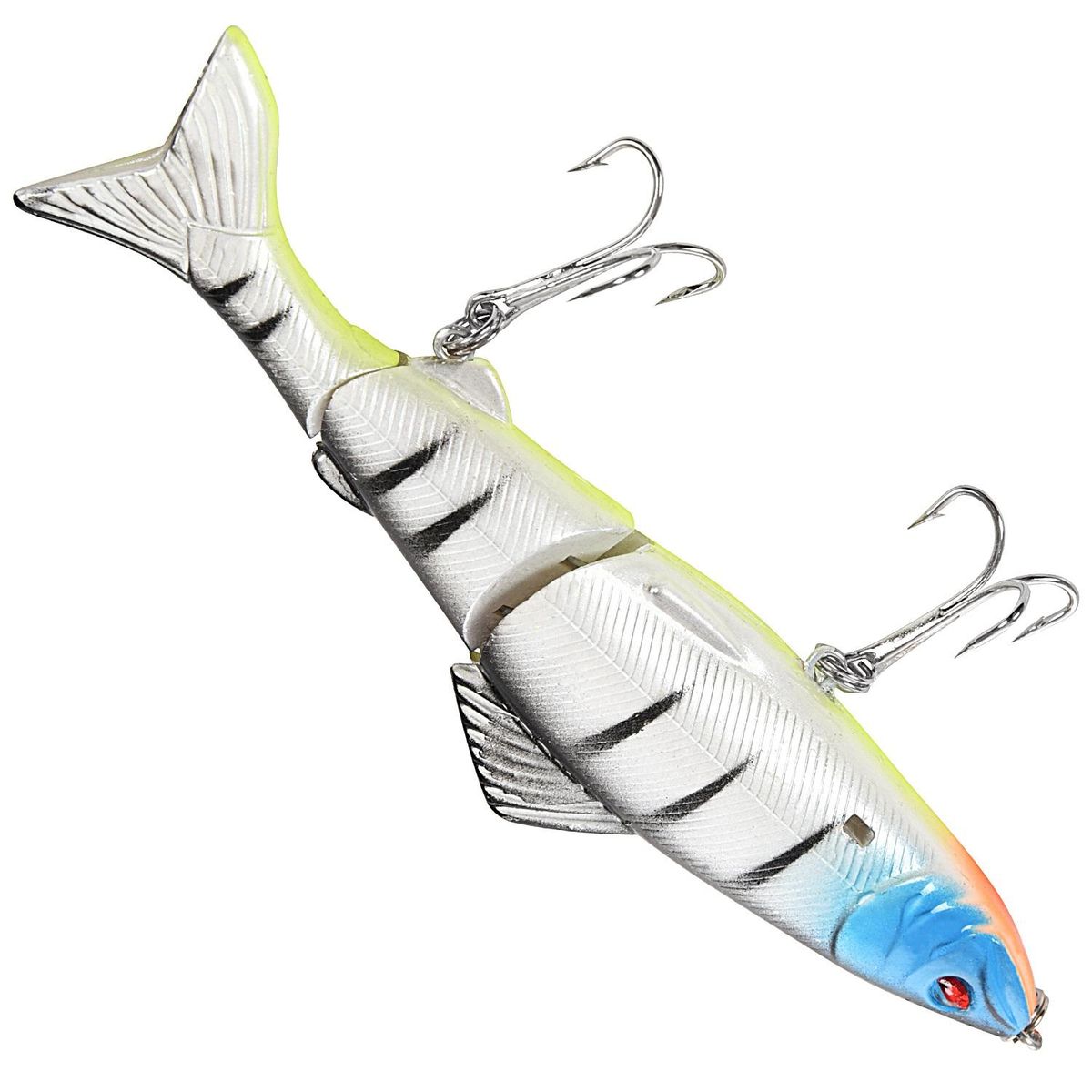 HENG JIA 13cm Multi-joint swim fishing temptation Crank bait fake bait fishing hook Blue head gray body