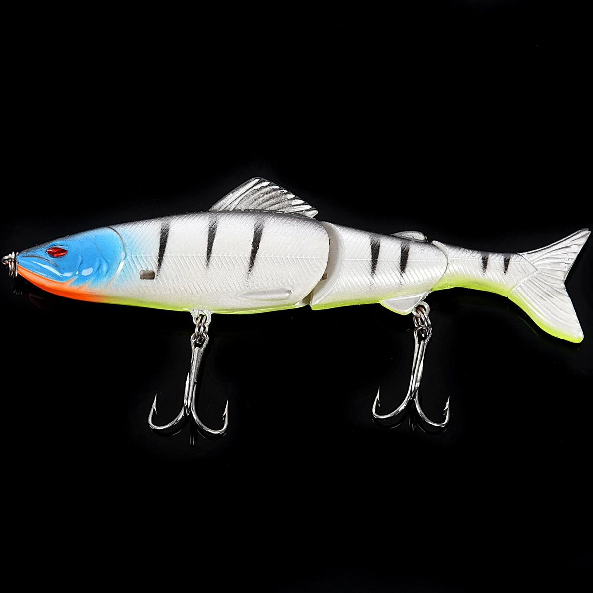 HENG JIA 13cm Multi-joint swim fishing temptation Crank bait fake bait fishing hook Blue head gray body