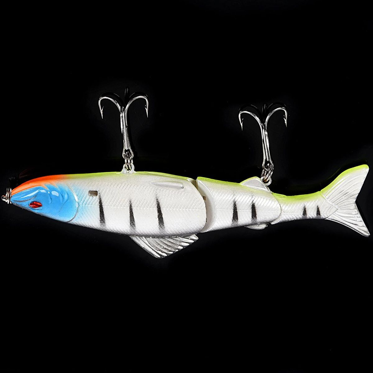 HENG JIA 13cm Multi-joint swim fishing temptation Crank bait fake bait fishing hook Blue head gray body