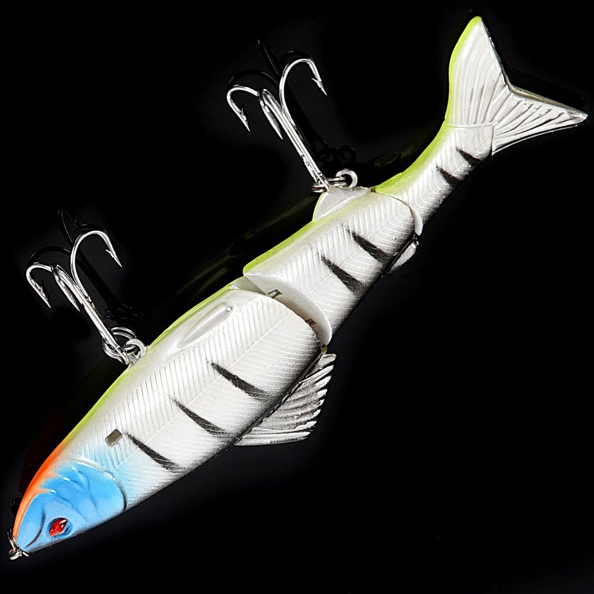 HENG JIA 13cm Multi-joint swim fishing temptation Crank bait fake bait fishing hook Blue head gray body