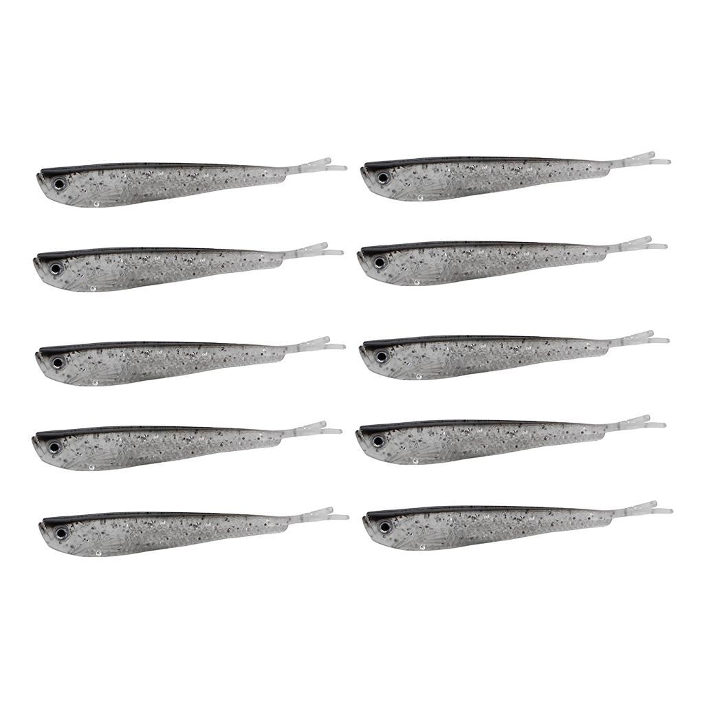 10pcs Paddle Tail Swimbaits, Soft Jerk Baits, Soft   - 3D
