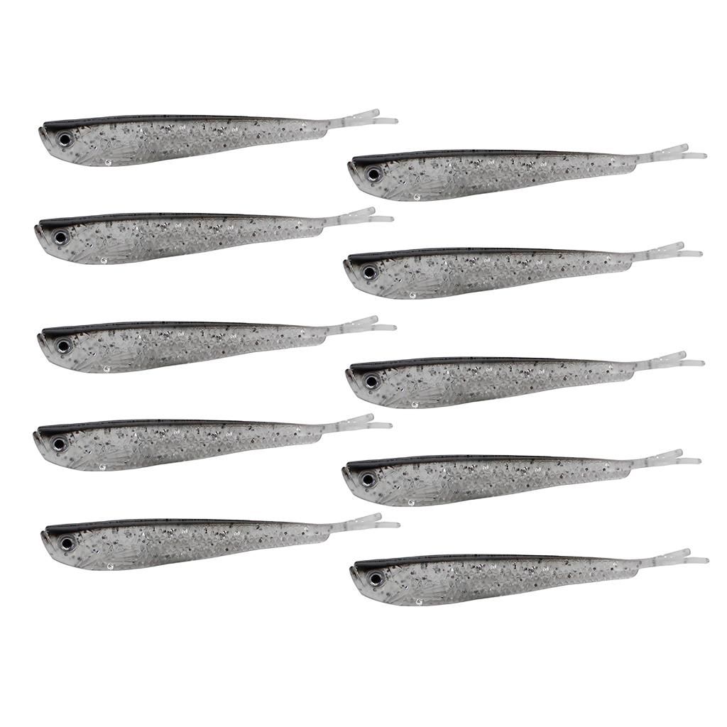 10pcs Paddle Tail Swimbaits, Soft Jerk Baits, Soft   - 3D