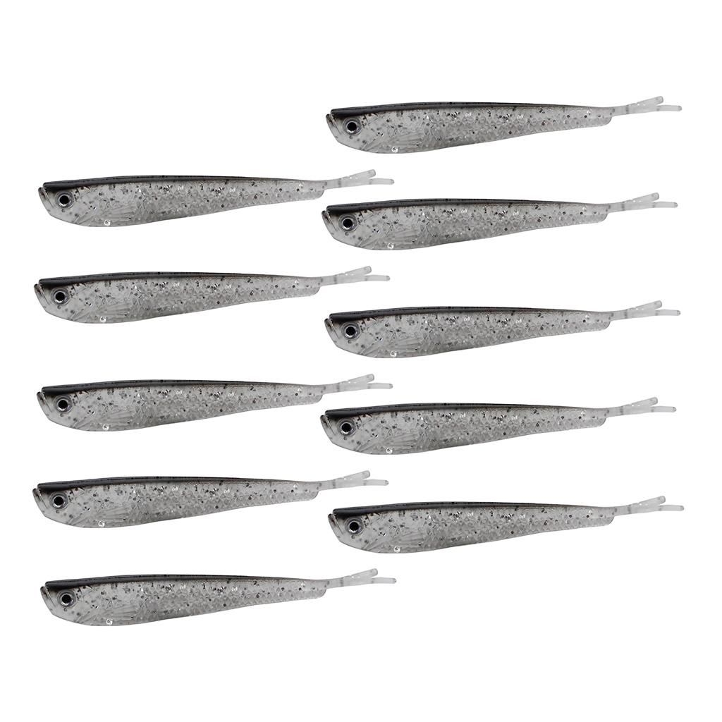 10pcs Paddle Tail Swimbaits, Soft Jerk Baits, Soft   - 3D