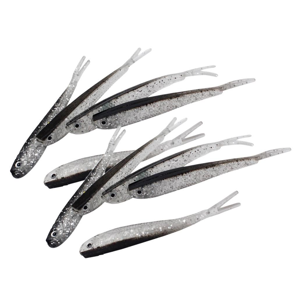 10pcs Paddle Tail Swimbaits, Soft Jerk Baits, Soft   - 3D