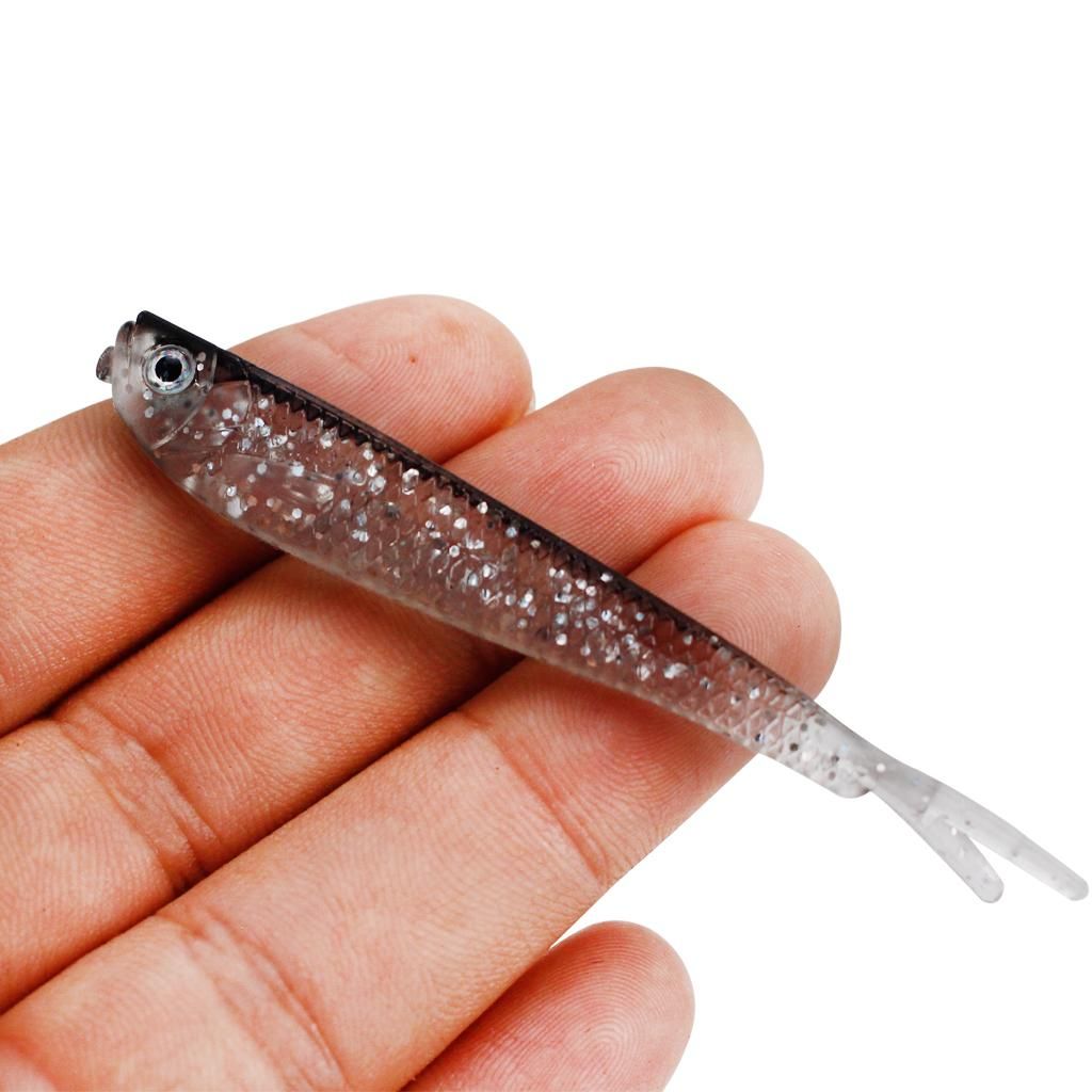 10pcs Paddle Tail Swimbaits, Soft Jerk Baits, Soft   - 3D