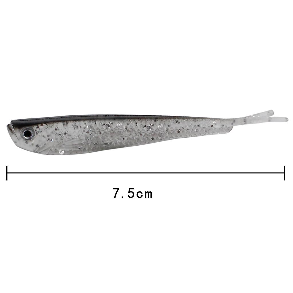 10pcs Paddle Tail Swimbaits, Soft Jerk Baits, Soft   - 3D