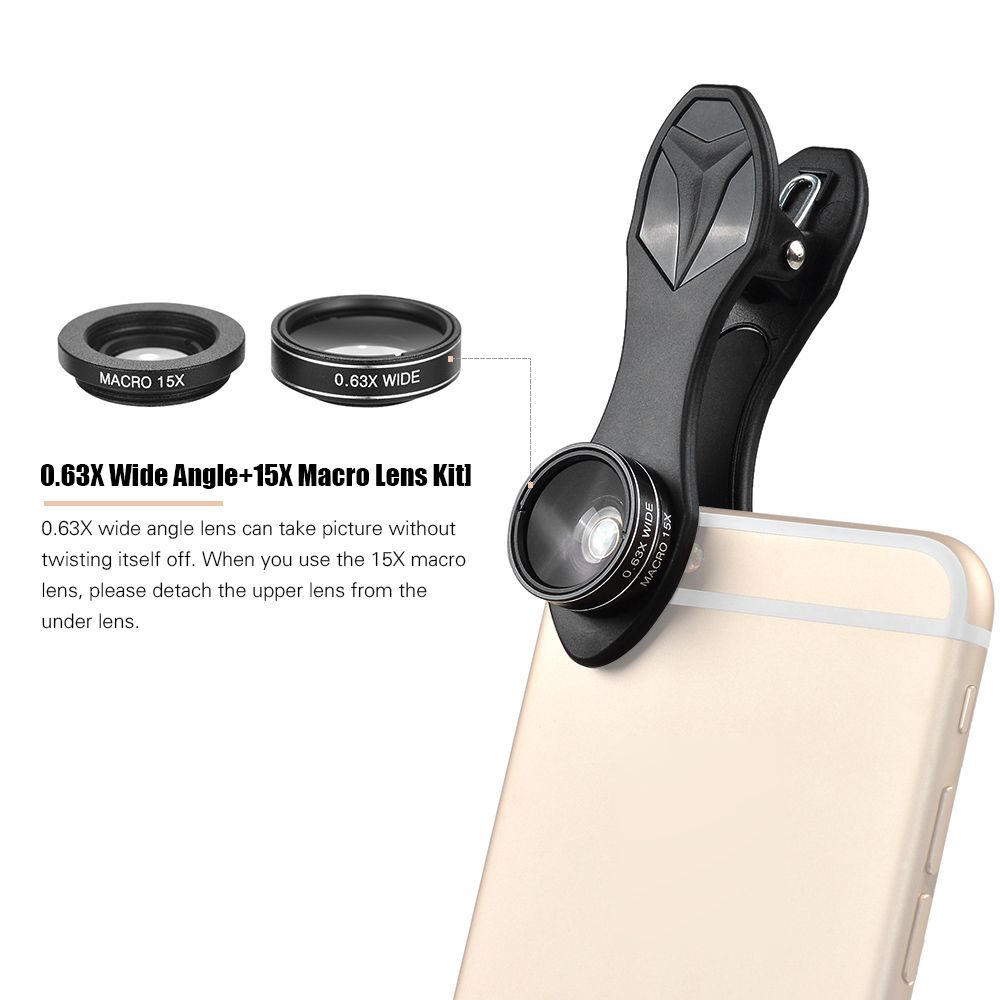APL-DG5H 5 In 1 Cellphone Lens Kit 198° Fisheye Lens