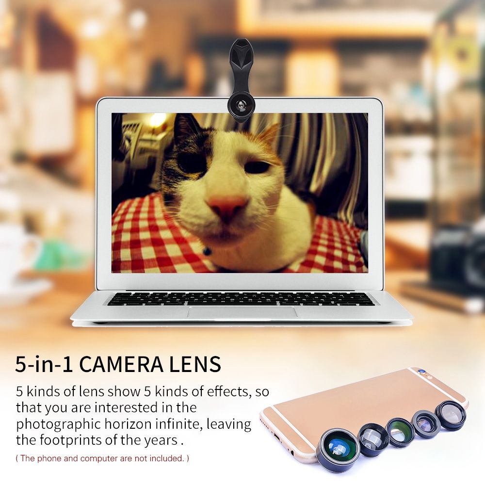APL-DG5H 5 In 1 Cellphone Lens Kit 198° Fisheye Lens