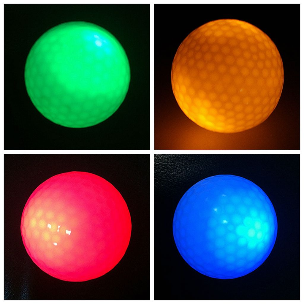 4 Pieces Night Golf Sports Led Light Up Golf Balls Double