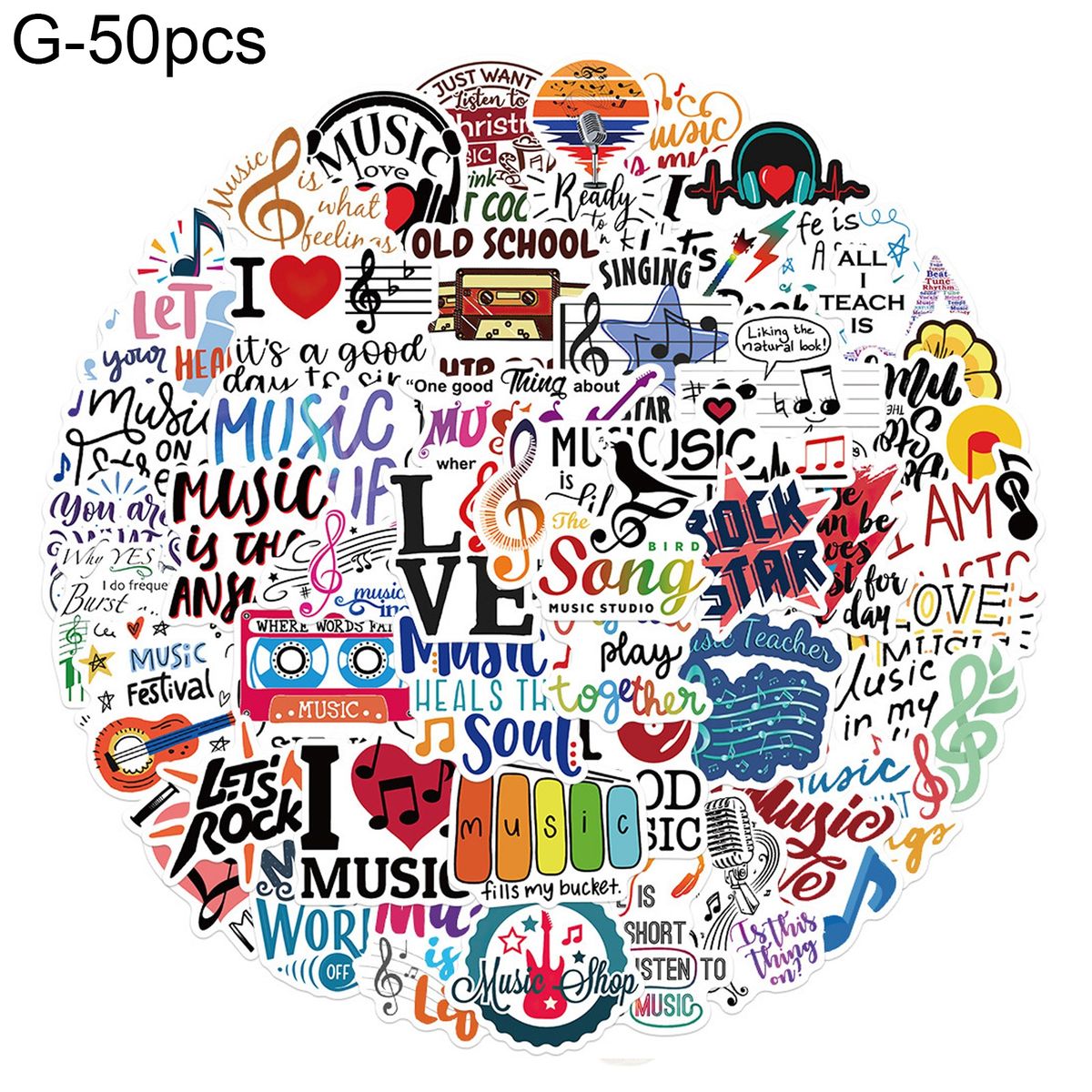 50PcsSet Graffiti Stickers Water Cup Skateboard Decorative G