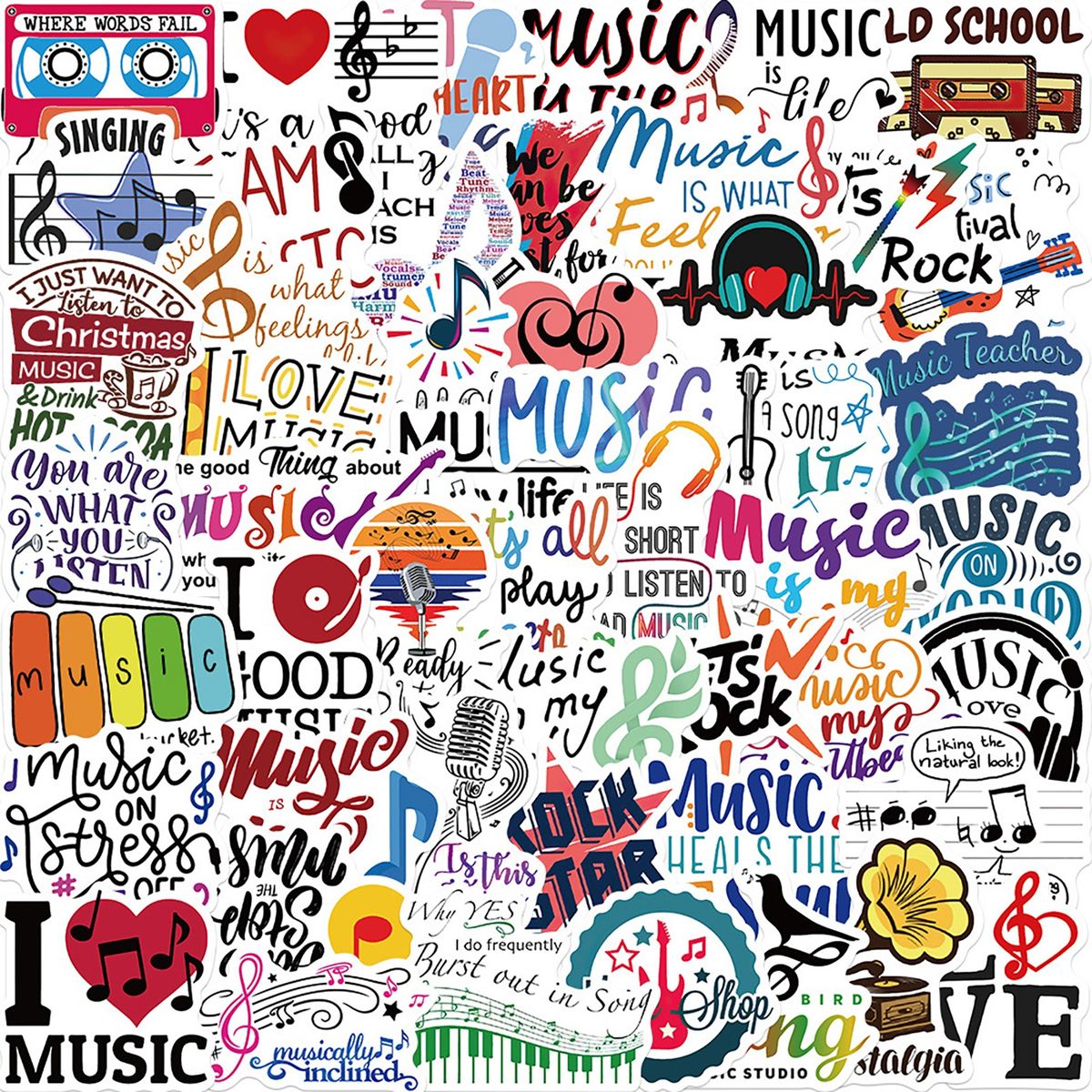 50PcsSet Graffiti Stickers Water Cup Skateboard Decorative G