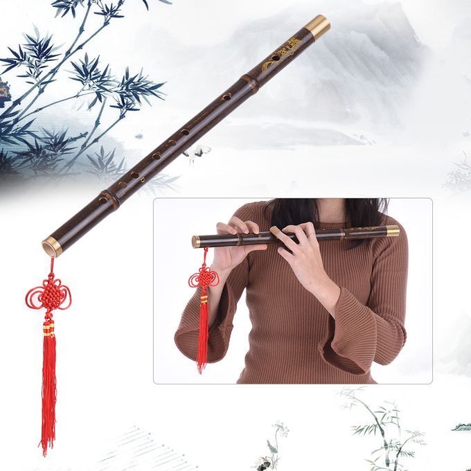 Professional Black Bamboo Dizi Flute Traditional Handmade