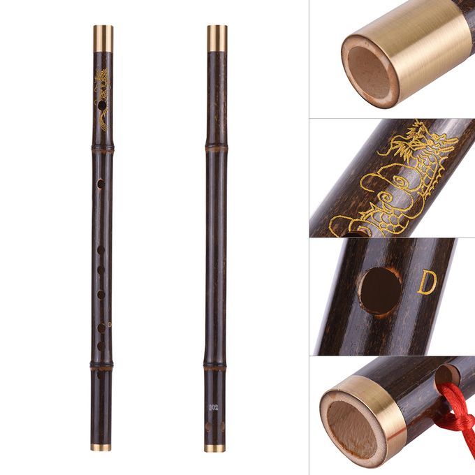 Professional Black Bamboo Dizi Flute Traditional Handmade