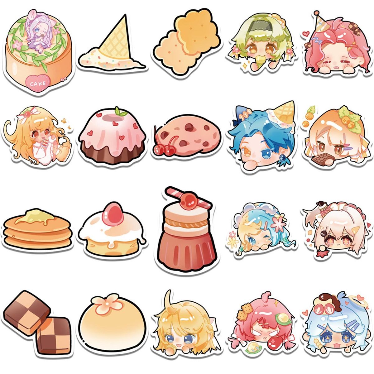 40Pcs Anime Stickers Scrapbook Laptop Phone Car Cartoon Stickers Light Yellow