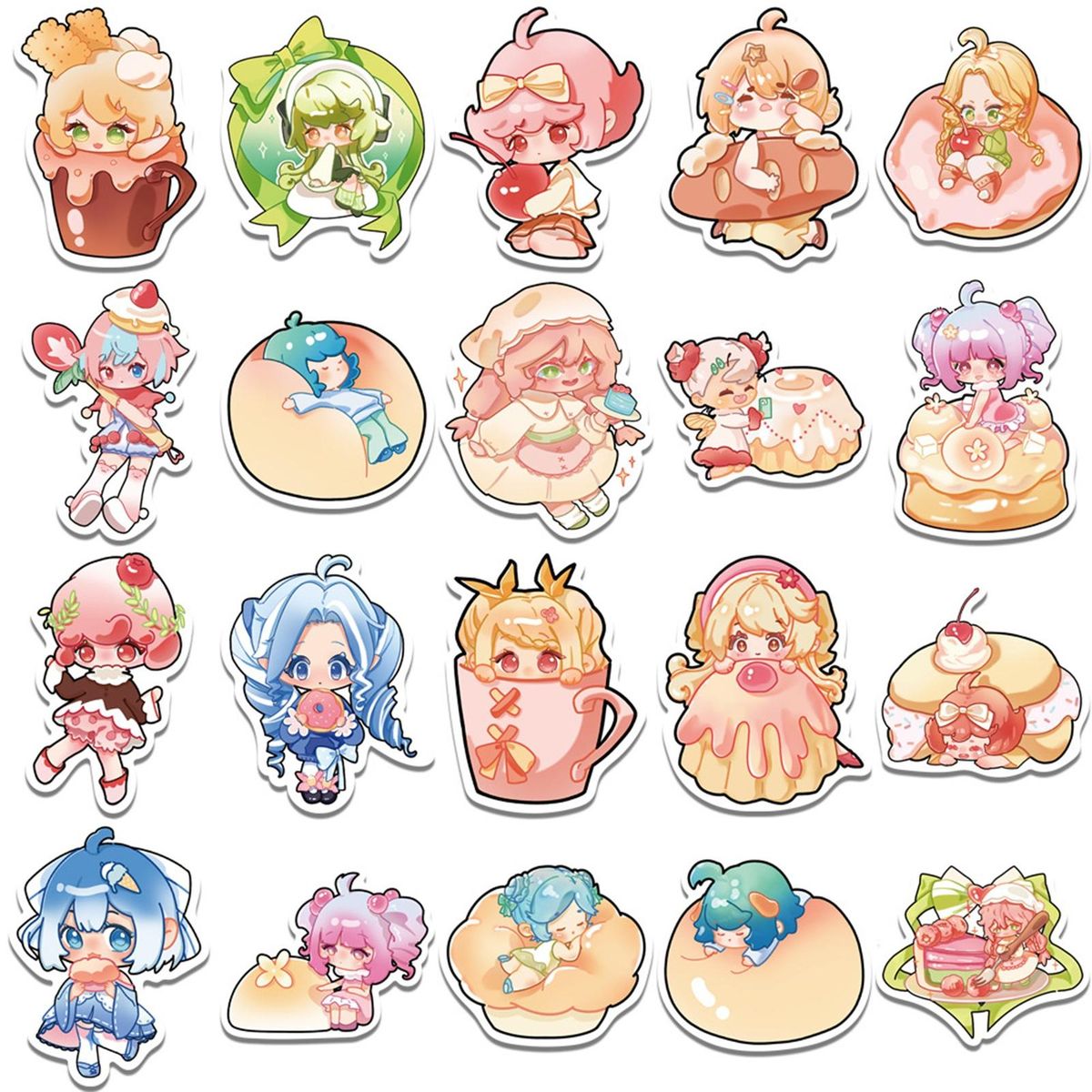 40Pcs Anime Stickers Scrapbook Laptop Phone Car Cartoon Stickers Light Yellow