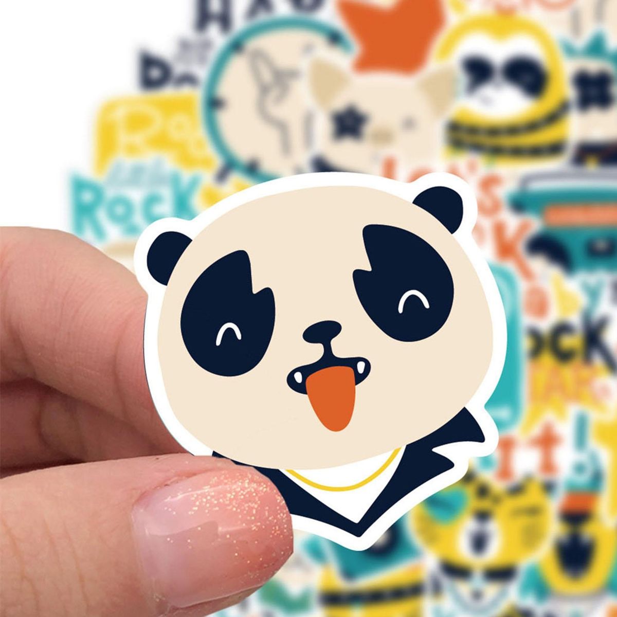 52Pcs Cartoon Stickers Cartoon Graffiti Decals Laptop Suitcase Skateboard Stickers