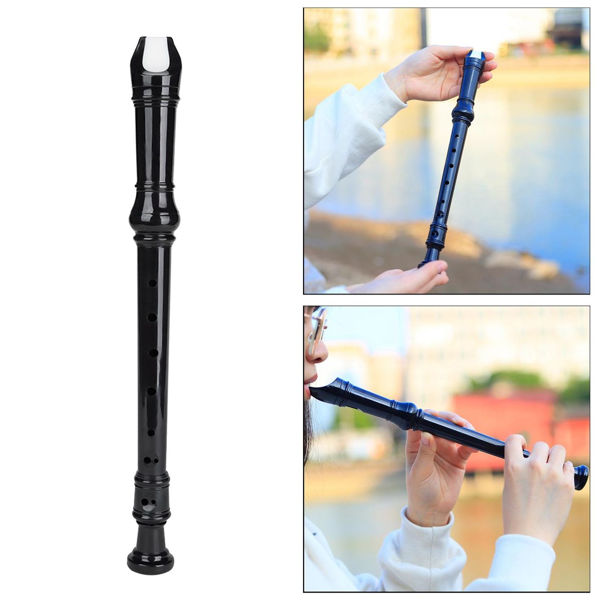 Professional 8 Hole Soprano  Descant W/ Cleaning Rod For Black