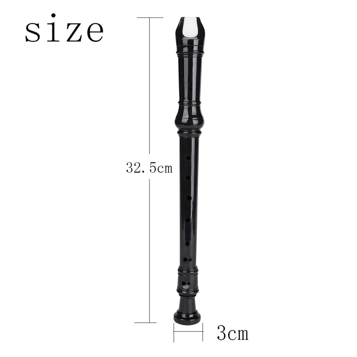 Professional 8 Hole Soprano  Descant W/ Cleaning Rod For Black