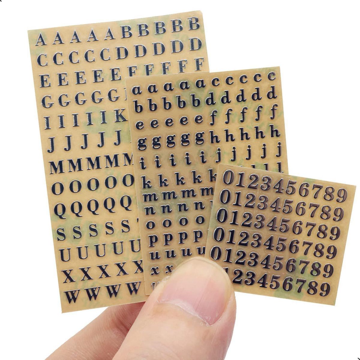 6 Sheets Small 0.12 Inch Alphabet Number Stickers Glitter