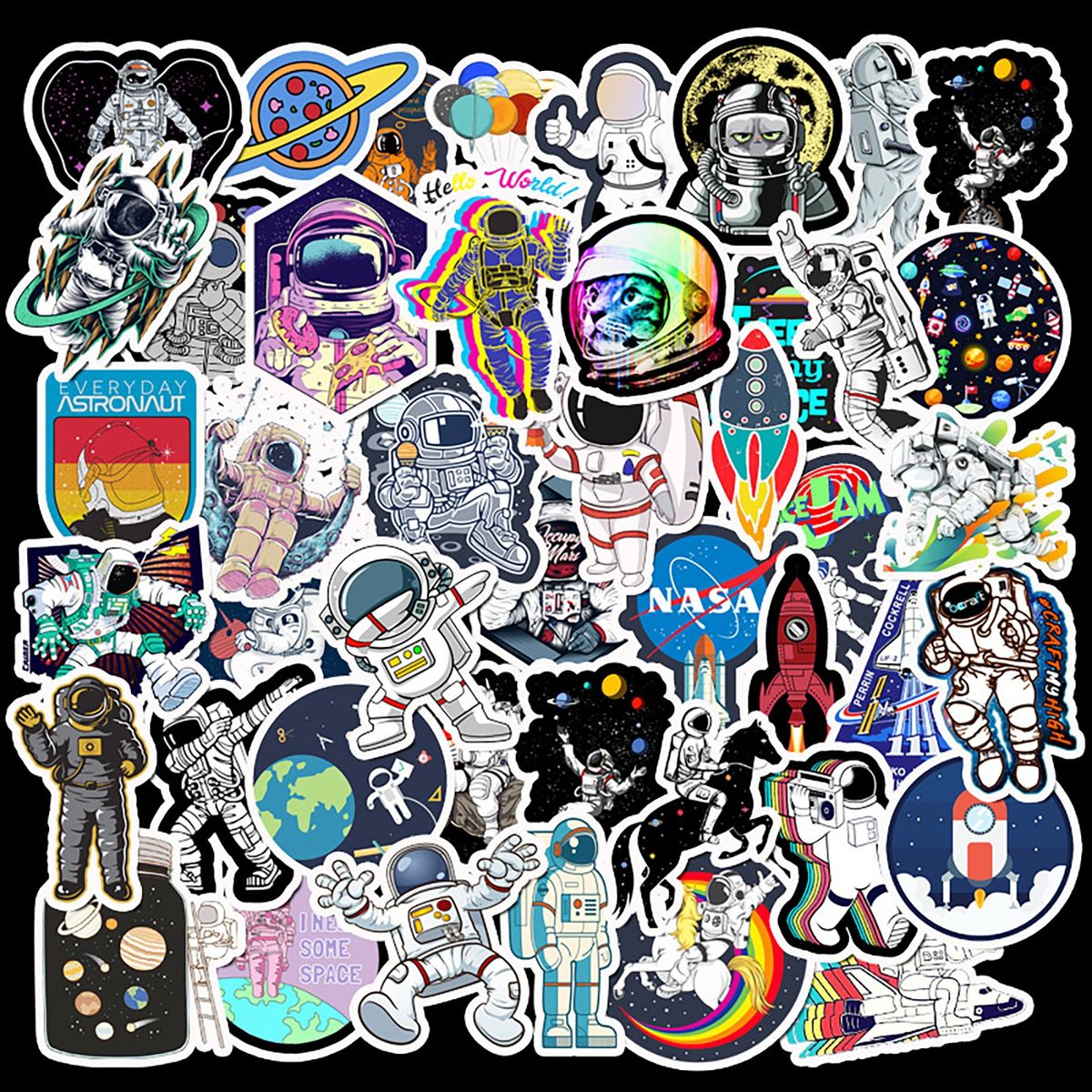 50PcsSet Graffiti Stickers Cartoon Graffiti Decals Water D